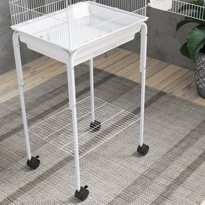 49 Rolling Bird Cage, Cockatoo House, Play Top, Storage Shelf, Wheels, White Bird Cages at Gallery Canada