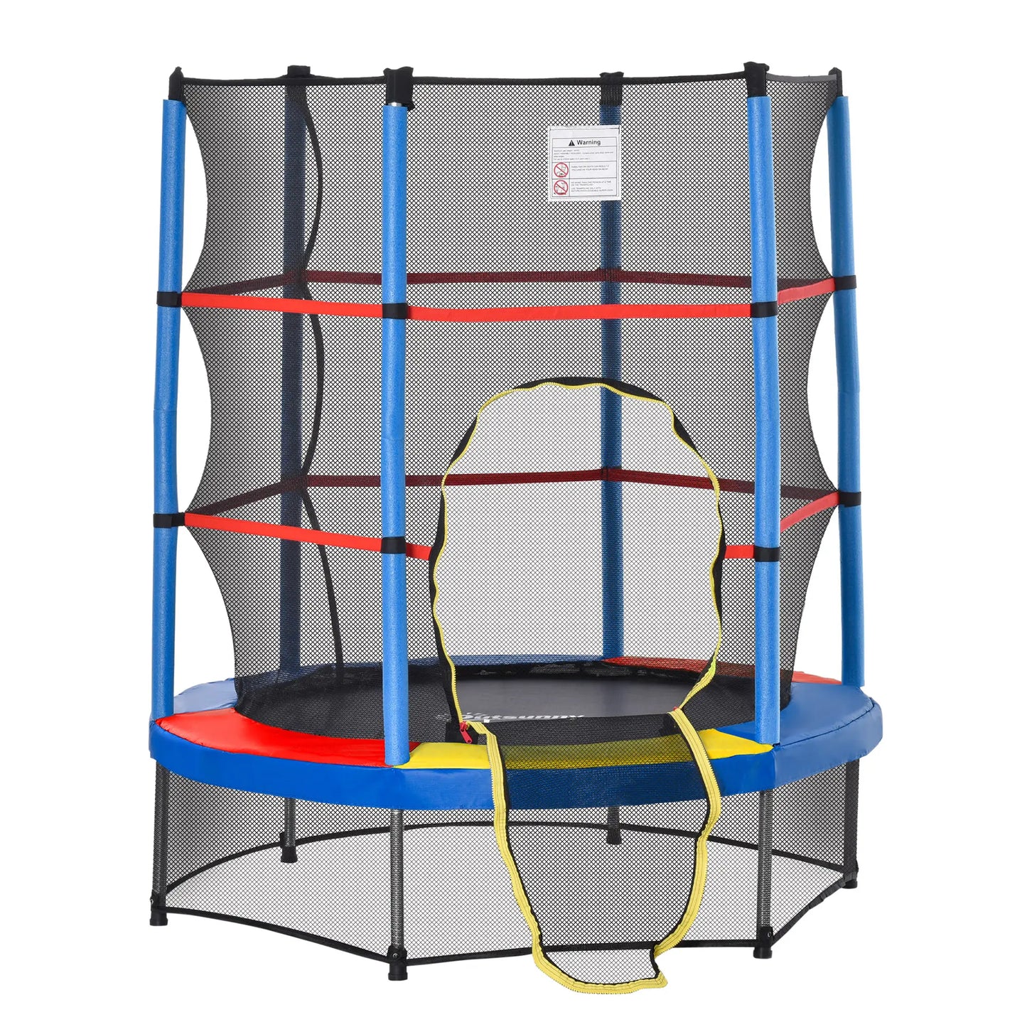 55" Kids Trampoline with Enclosure Net, Indoor/Outdoor, Multi-Coloured Trampolines at Gallery Canada