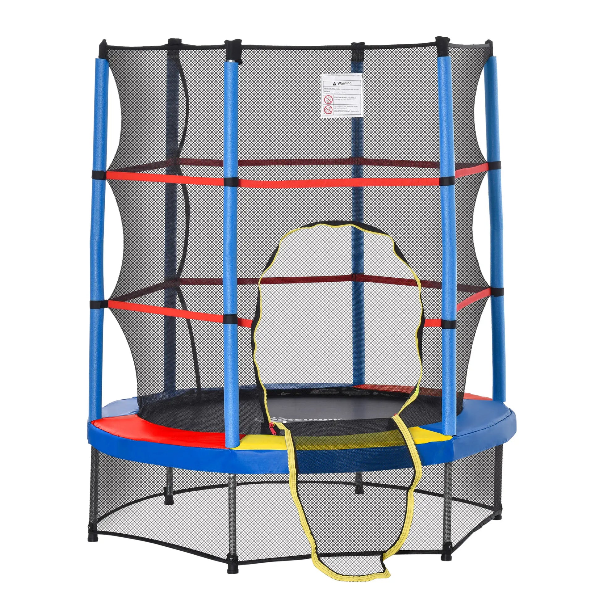 55" Kids Trampoline with Enclosure Net, Indoor/Outdoor, Multi-Coloured Trampolines at Gallery Canada