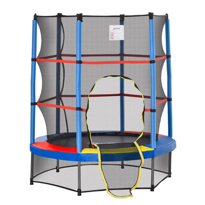 55" Kids Trampoline with Enclosure Net, Indoor/Outdoor, Multi-Coloured Trampolines at Gallery Canada