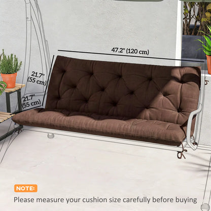 2 Seater Garden Bench Cushion, 47" x 43" x 4", Coffee Patio Chair Cushions at Gallery Canada