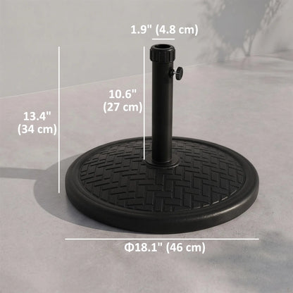 31lbs Concrete Umbrella Base, Round Outdoor Stand, Black