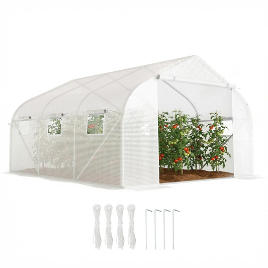 15'x10'x7' Greenhouse, Planting Shed, White Walk In Greenhouses White at Gallery Canada