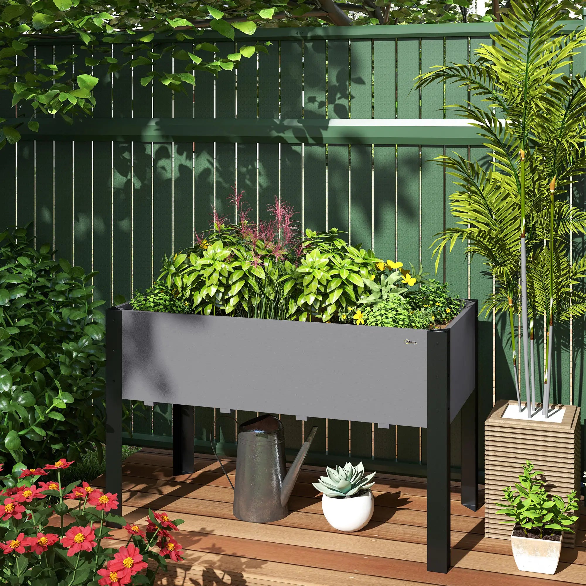 Raised Garden Bed, Elevated Planter Box, 47x24x29 Inches, Grey Raised Garden Beds at Gallery Canada