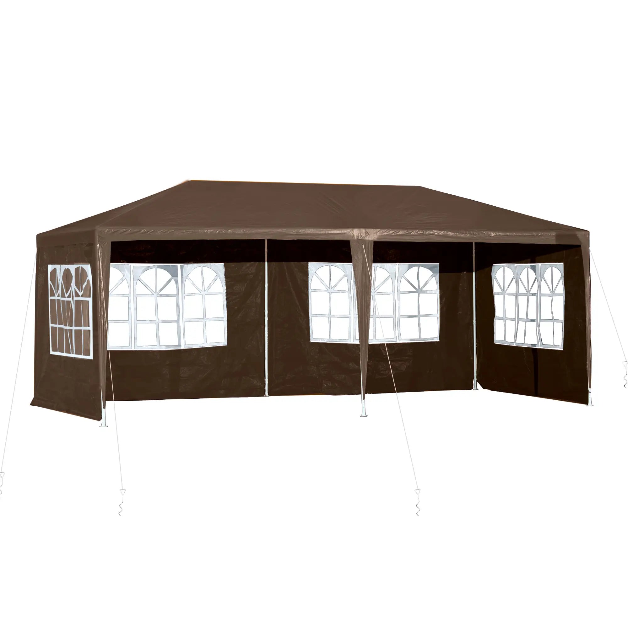 18.7' x 9.4' Party Tent, Portable Wedding Canopy, Outdoor Sunshade with 4 Sidewalls, Coffee Canopy Tents Coffee at Gallery Canada