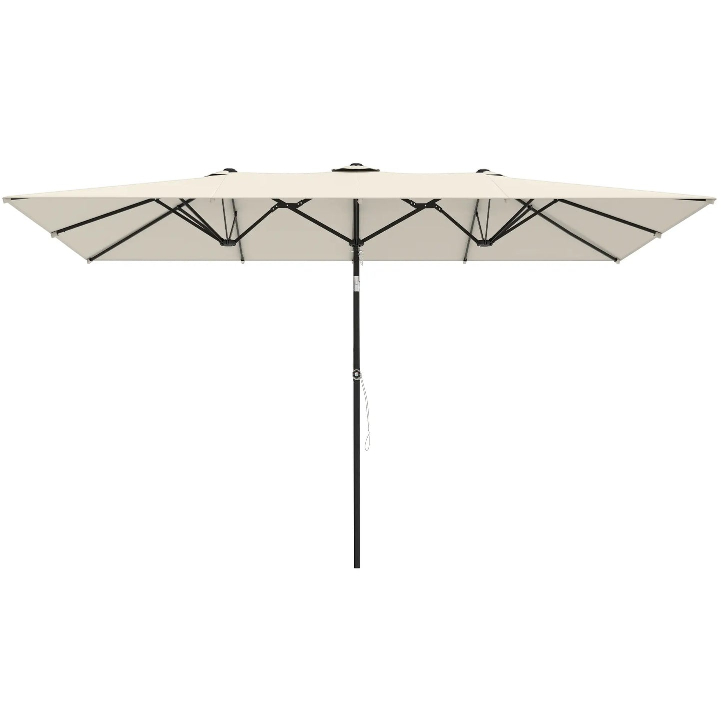 Double-Sided Patio Umbrella With Tilt, Adjustable Height, Vents, 12 Ribs, White Double-sided Umbrellas White at Gallery Canada