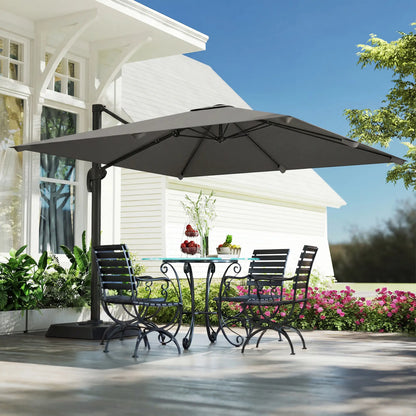 10 FT Outdoor Offset Cantilever Umbrella, Crank Handle, Tilt, 360° Rotation Offset Cantilever Umbrellas at Gallery Canada