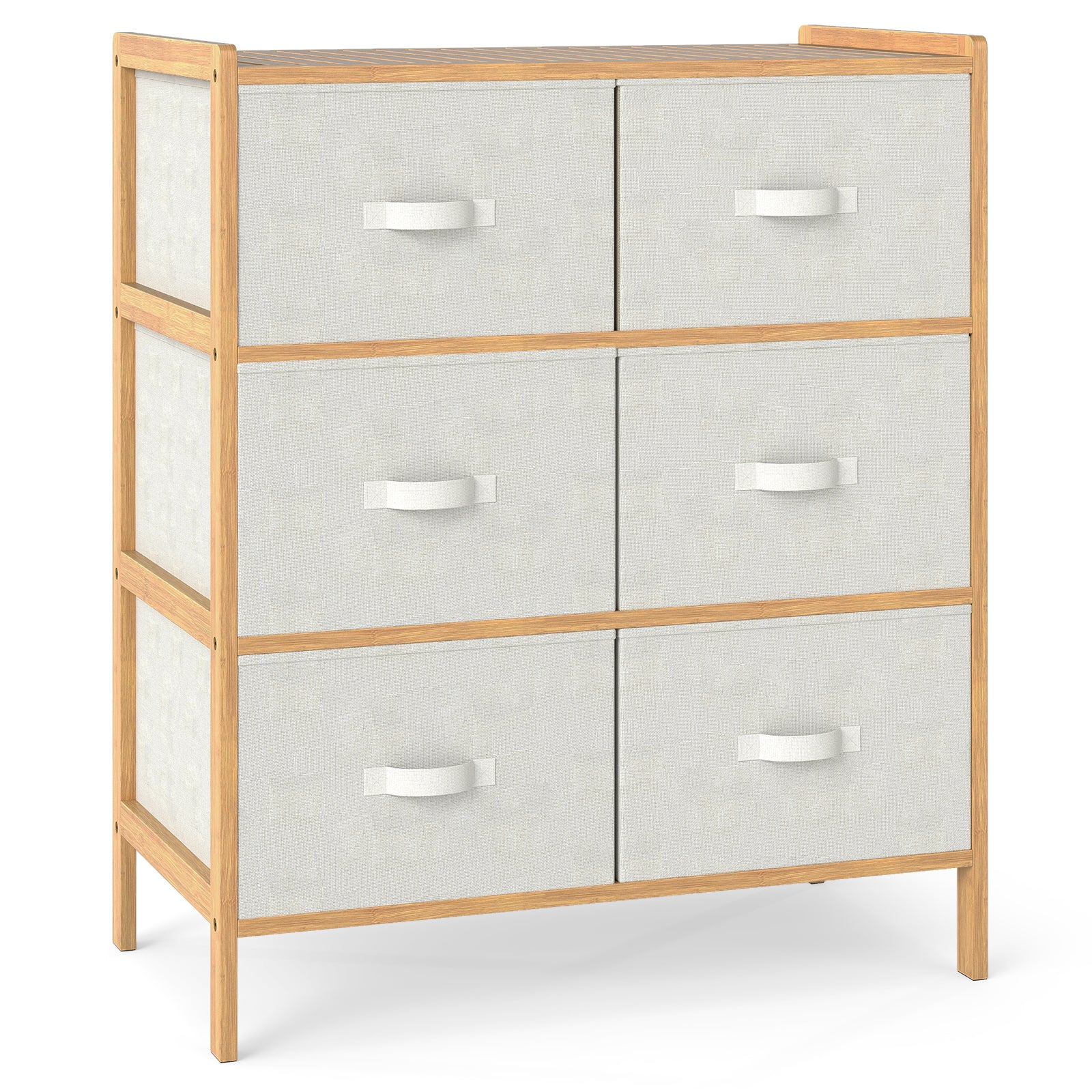 Fabric Dresser with 6 Drawers with 6 Folding Fabric Bins for Bedroom Living Room, Natural Dressers & Chests at Gallery Canada