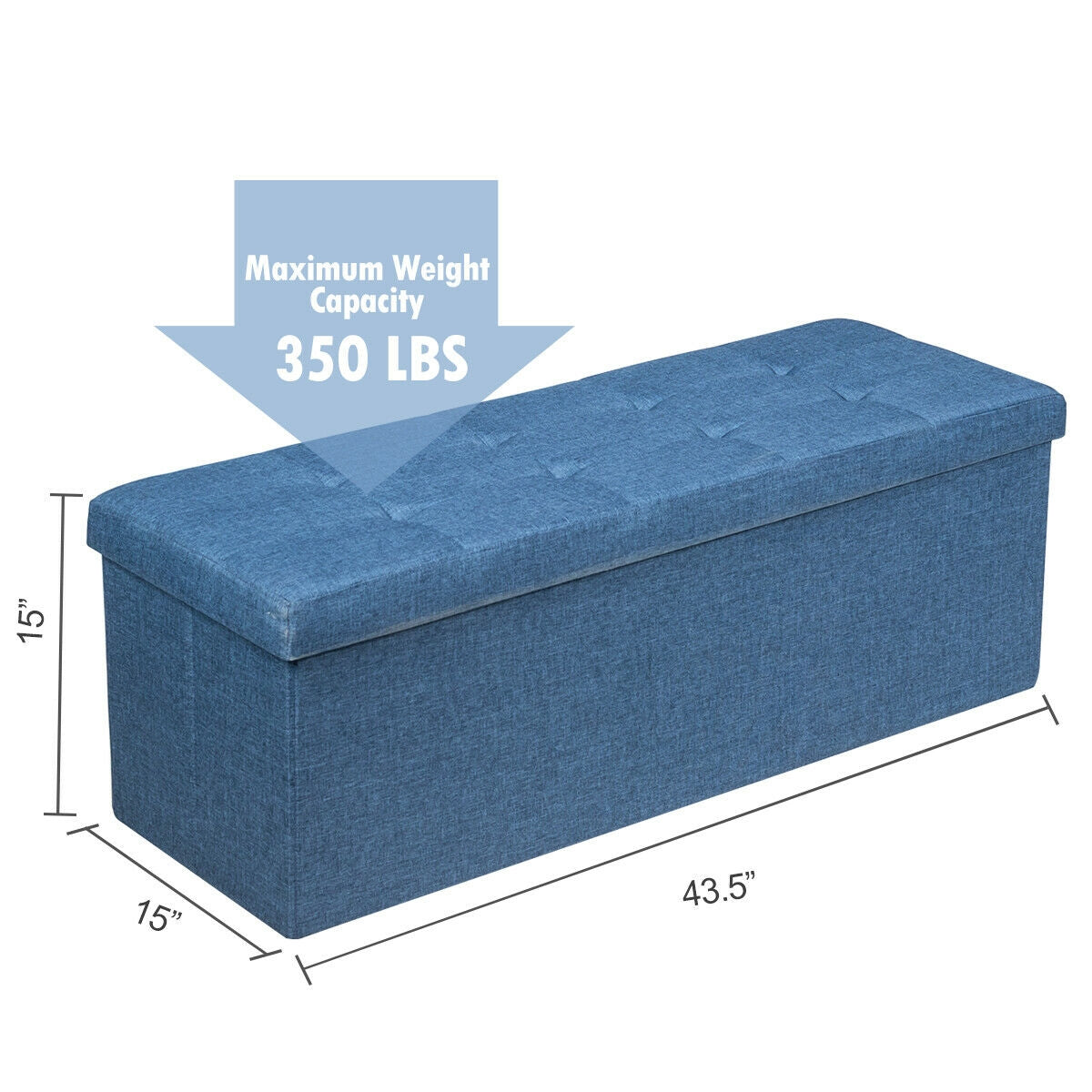 Fabric Folding Storage Bed End Bench, Navy Shoe Racks & Storage Benches at Gallery Canada