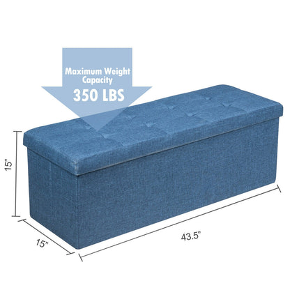 Fabric Folding Storage Bed End Bench, Navy Shoe Racks & Storage Benches at Gallery Canada