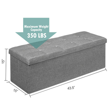 Fabric Folding Storage Bed End Bench, Light Gray Shoe Racks & Storage Benches at Gallery Canada