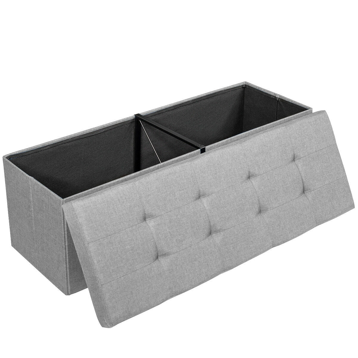 Fabric Folding Storage Bed End Bench, Light Gray Shoe Racks & Storage Benches at Gallery Canada
