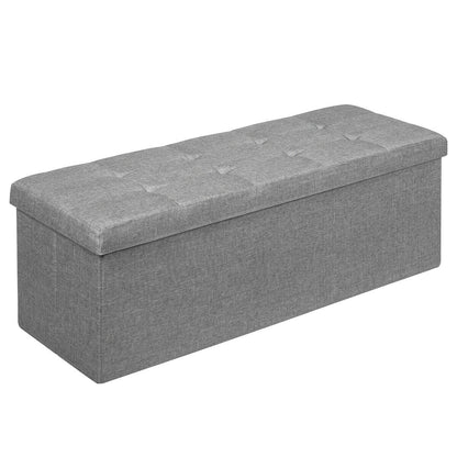 Fabric Folding Storage Bed End Bench, Light Gray Shoe Racks & Storage Benches at Gallery Canada