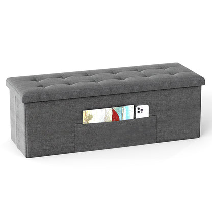 Fabric Folding Storage Bed End Bench, Dark Gray Shoe Racks & Storage Benches at Gallery Canada
