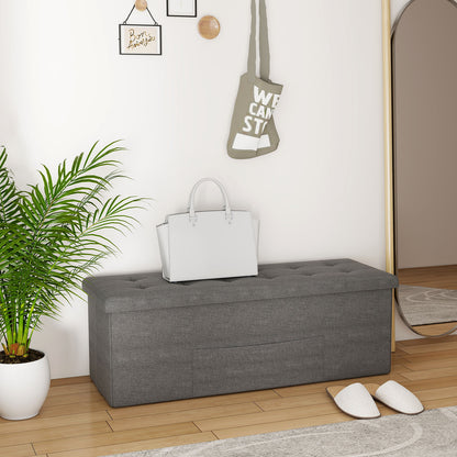 Fabric Folding Storage Bed End Bench, Dark Gray Shoe Racks & Storage Benches at Gallery Canada
