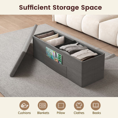 Fabric Folding Storage Bed End Bench, Dark Gray Shoe Racks & Storage Benches at Gallery Canada