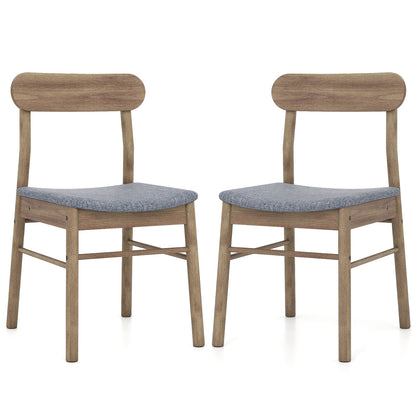 Fabric Upholstered Kitchen Armless Dining Chairs with Rubber Wood Frame Set of 2, Oak Dining Chairs Oak at Gallery Canada