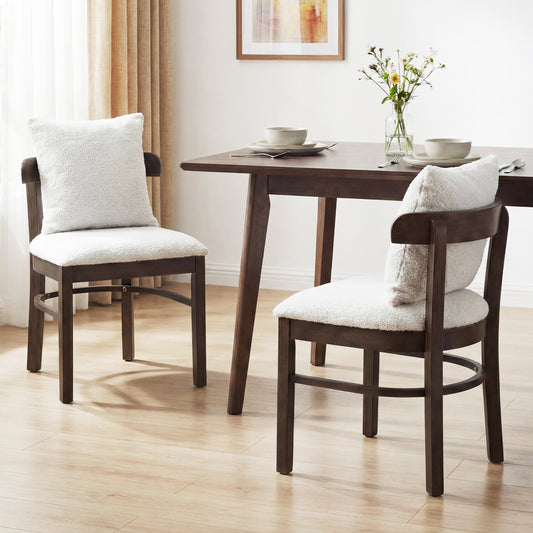 Wood Dining Chairs Set Of 2, Fabric Upholstered With Removable Pillow, Gray Dining Chairs Gray at Gallery Canada