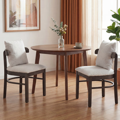 Wood Dining Chairs Set Of 2, Fabric Upholstered With Removable Pillow, Gray Dining Chairs at Gallery Canada