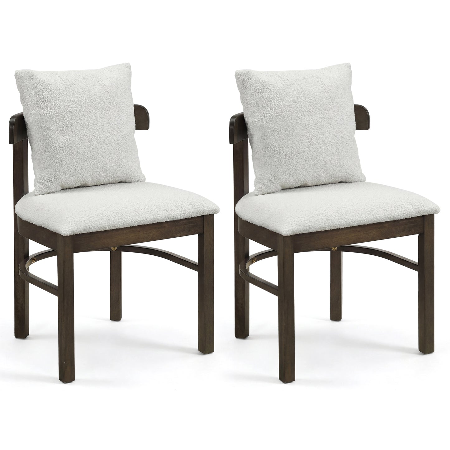 Wood Dining Chairs Set Of 2, Fabric Upholstered With Removable Pillow, Gray Dining Chairs at Gallery Canada