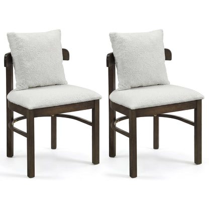 Wood Dining Chairs Set Of 2, Fabric Upholstered With Removable Pillow, Gray Dining Chairs at Gallery Canada