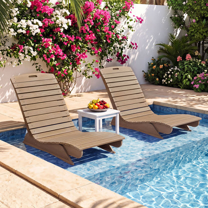 Transat d'extérieur, contouré pour piscine, marron