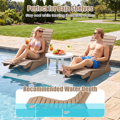 Transat d'extérieur, contouré pour piscine, marron