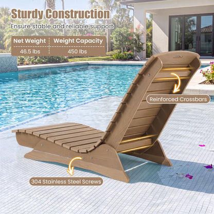 Transat d'extérieur, contouré pour piscine, marron
