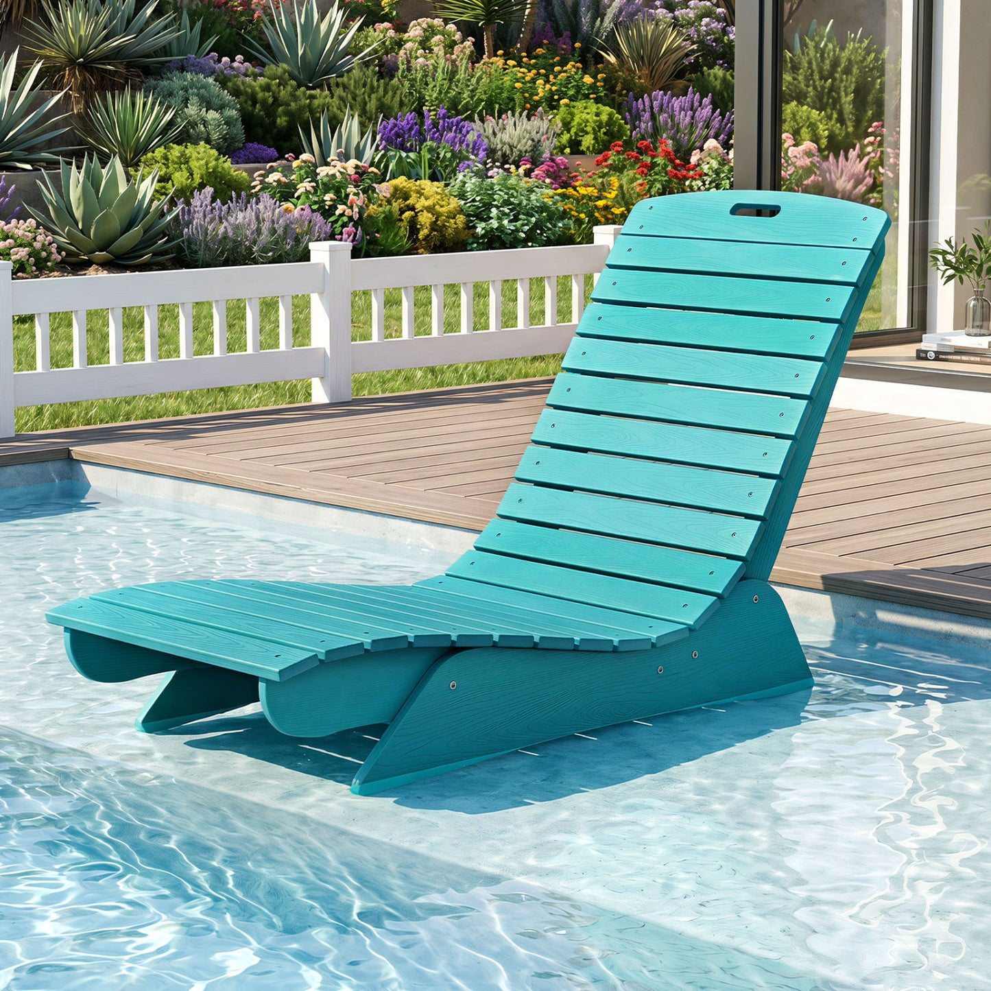 Transat d'extérieur, résistant à la décoloration, profilé, turquoise