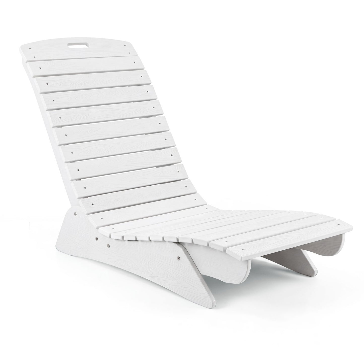 Outdoor Lounger, Fade-Resistant Contoured Deck Poolside, White
