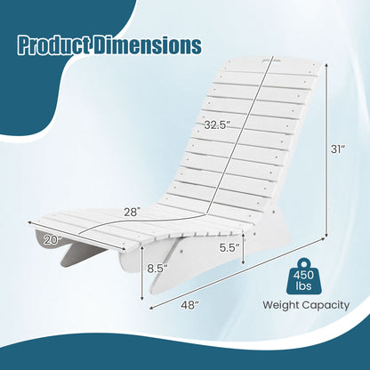 Outdoor Lounger, Fade-Resistant Contoured Deck Poolside, White
