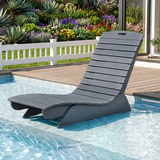 Outdoor Lounger, Contoured Shape, Dark Gray Outdoor Chaise Lounges Dark Gray at Gallery Canada