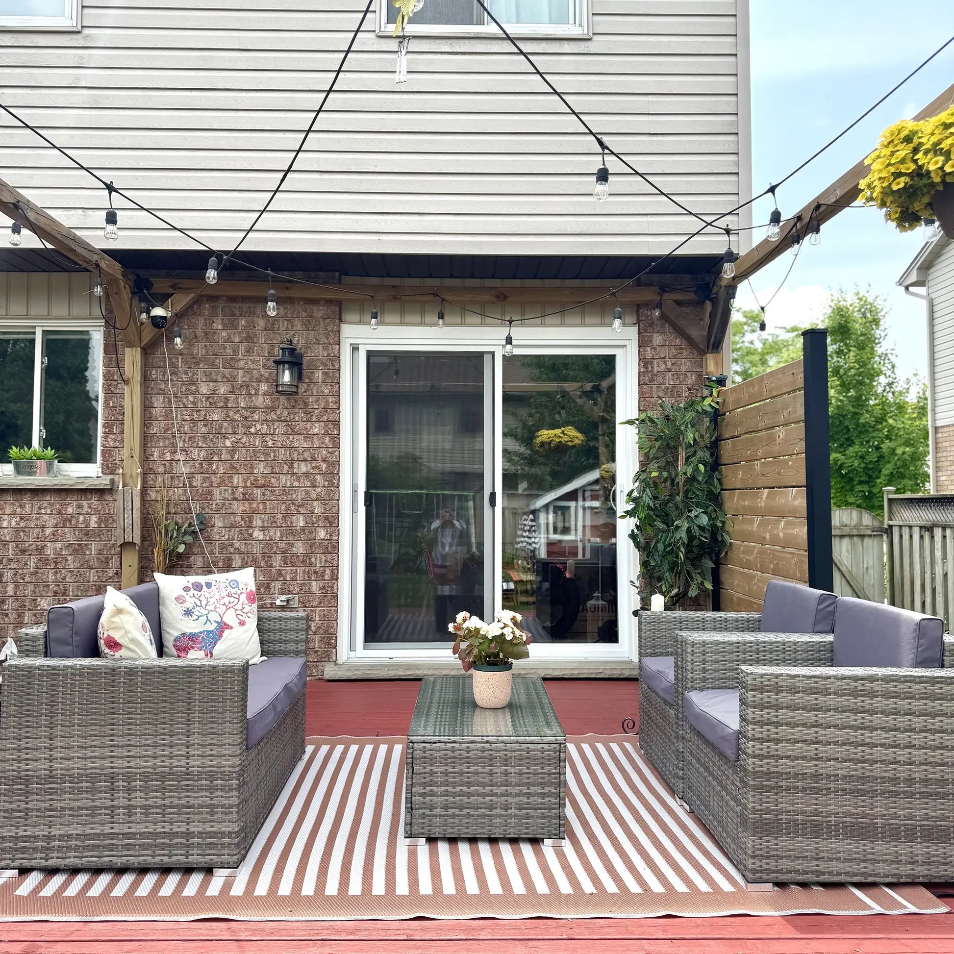 Outdoor Wicker Furniture Set, Loveseat and 2 Chairs, Grey Patio Furniture Sets at Gallery Canada