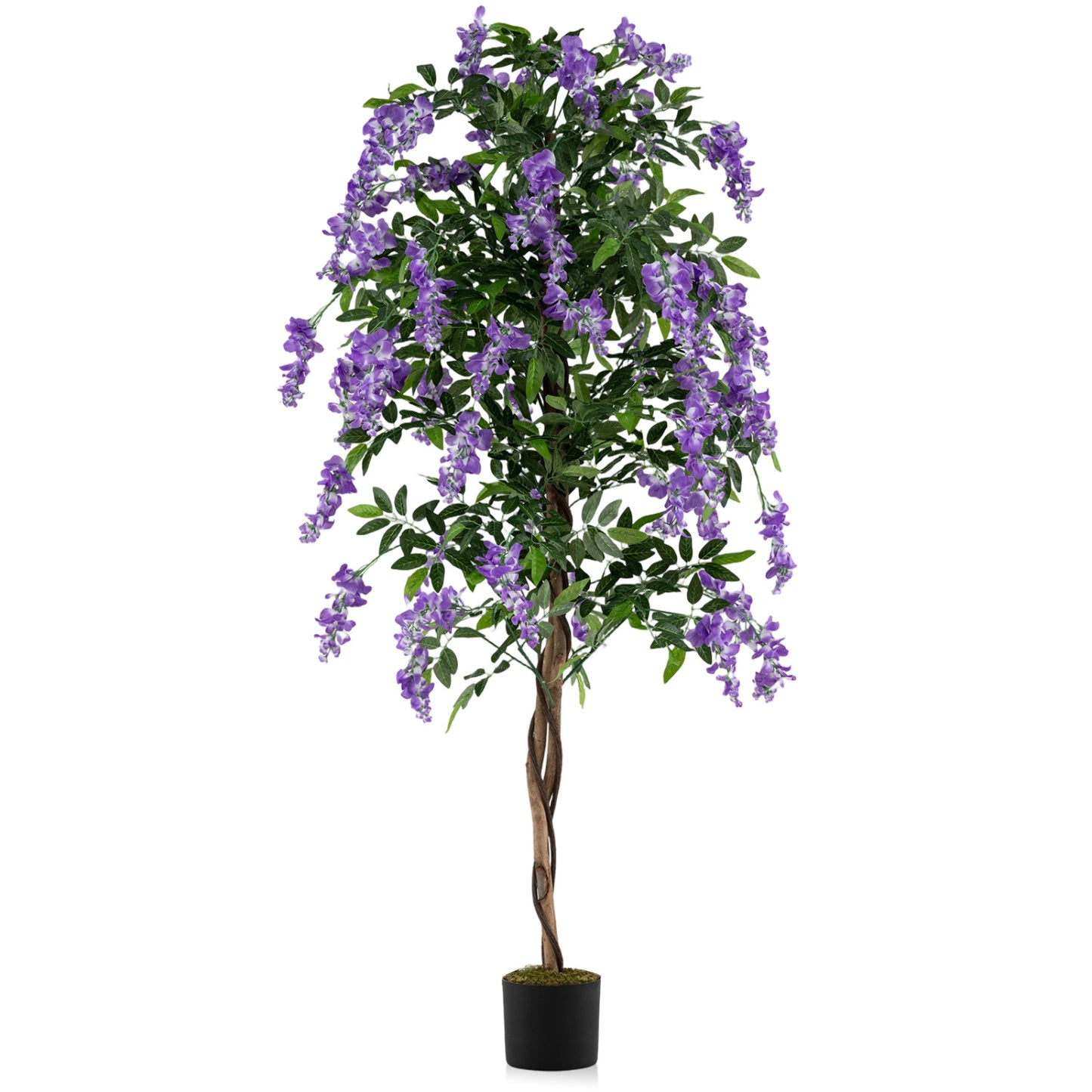 Artificial Wisteria Tree, 6 FT, Natural Trunks, Lifelike Flowers, Purple Faux Plants at Gallery Canada