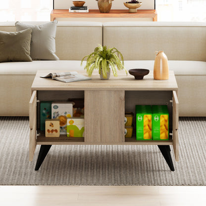 Farmhouse Accent Modern Coffee Table with Storage for Living Room Bedroom, Natural Coffee Tables at Gallery Canada