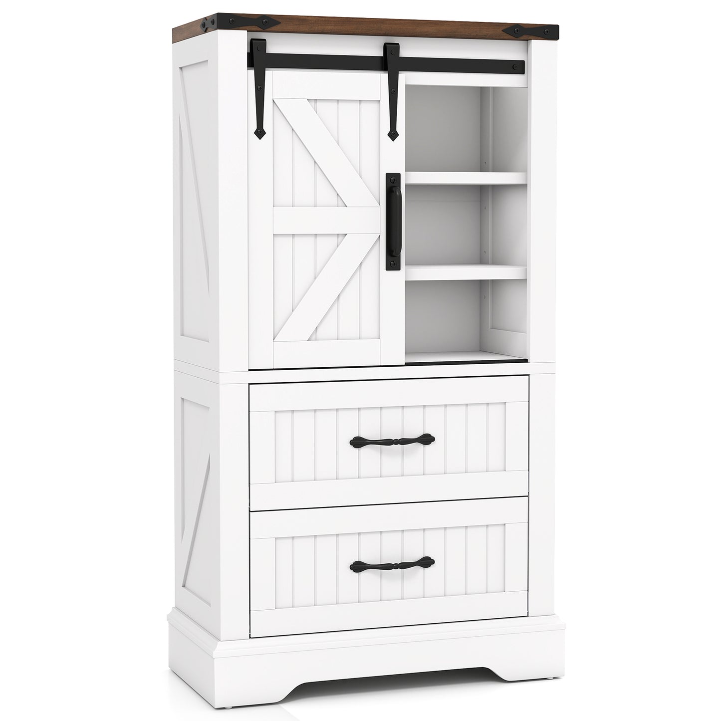 Farmhouse Bathroom Floor Cabinet, Freestanding Wooden Storage Organizer, White Floor Cabinets at Gallery Canada