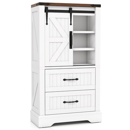 Farmhouse Bathroom Floor Cabinet Freestanding Wooden Storage Organizer, White Floor Cabinets White at Gallery Canada