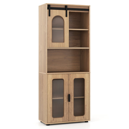 Farmhouse Bathroom Floor Cabinet, Sliding Barn Door, Natural Floor Cabinets at Gallery Canada