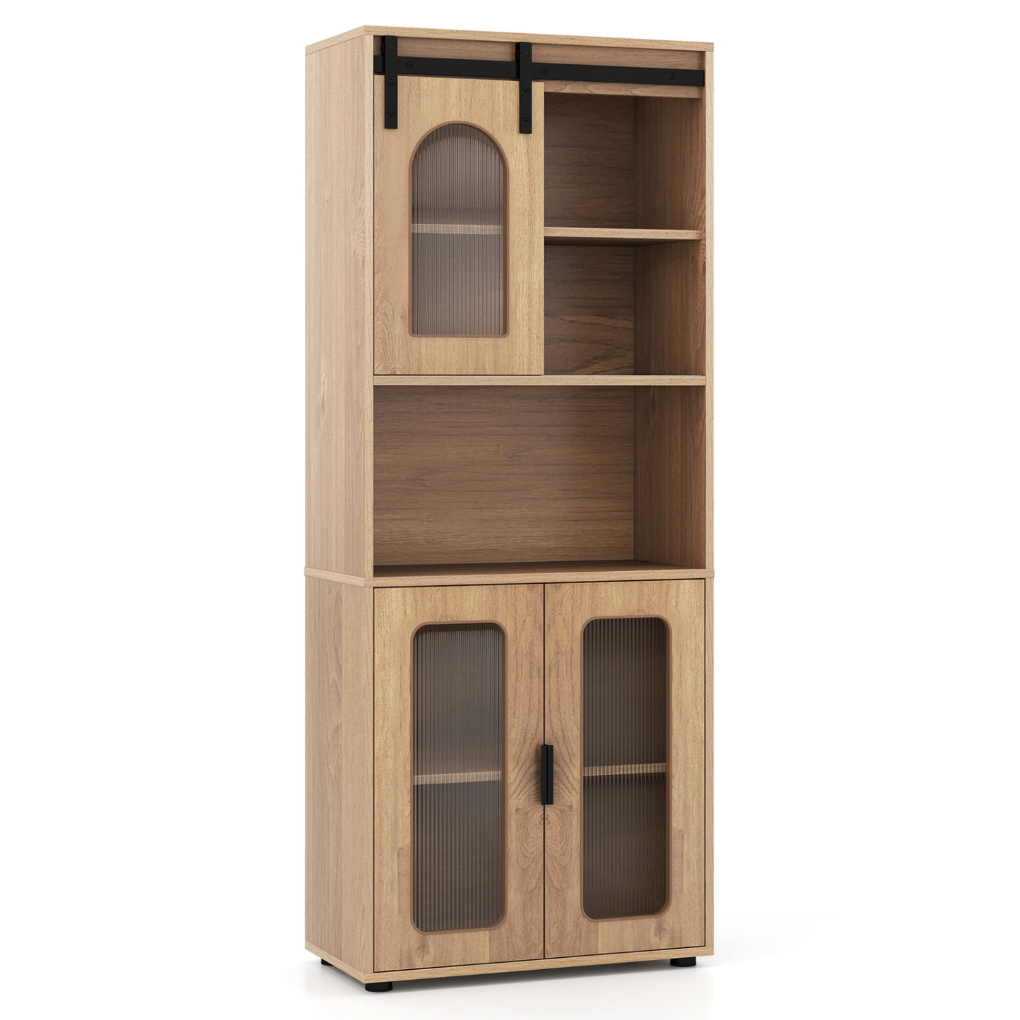 Farmhouse Bathroom Floor Cabinet, Sliding Barn Door, Natural Floor Cabinets at Gallery Canada