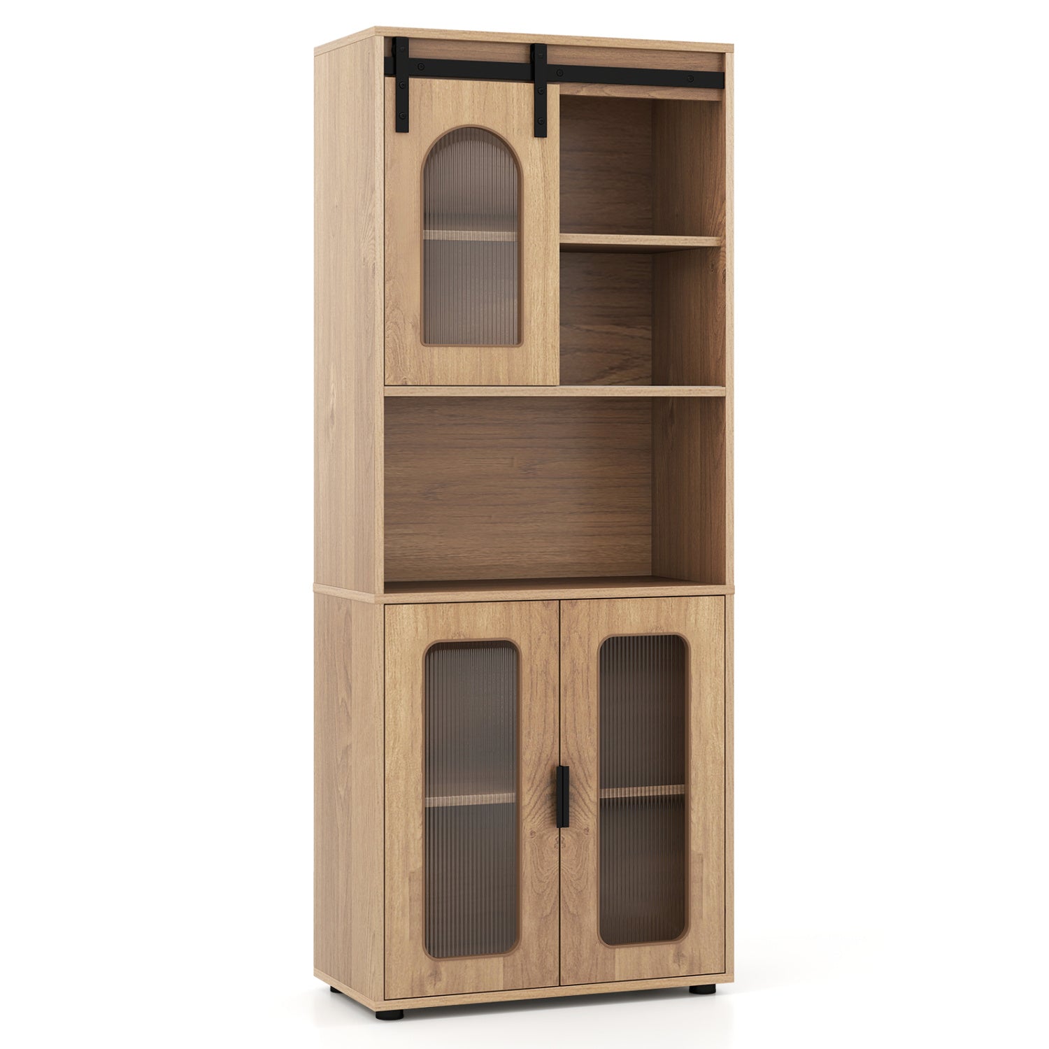 Farmhouse Bathroom Floor Cabinet, Sliding Barn Door, Natural Floor Cabinets Natural at Gallery Canada