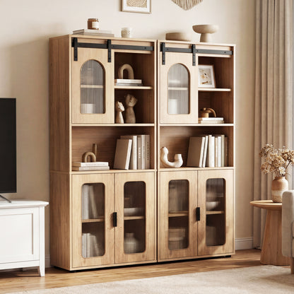 Farmhouse Bathroom Floor Cabinet, Sliding Barn Door, Natural Floor Cabinets at Gallery Canada
