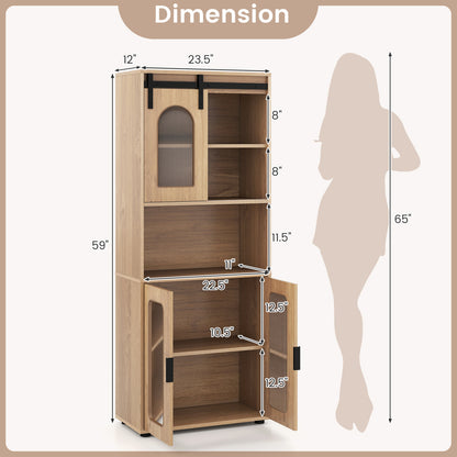 Farmhouse Bathroom Floor Cabinet, Sliding Barn Door, Natural Floor Cabinets at Gallery Canada