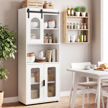 Farmhouse Bathroom Floor Cabinet, Sliding Barn Door, White Floor Cabinets at Gallery Canada