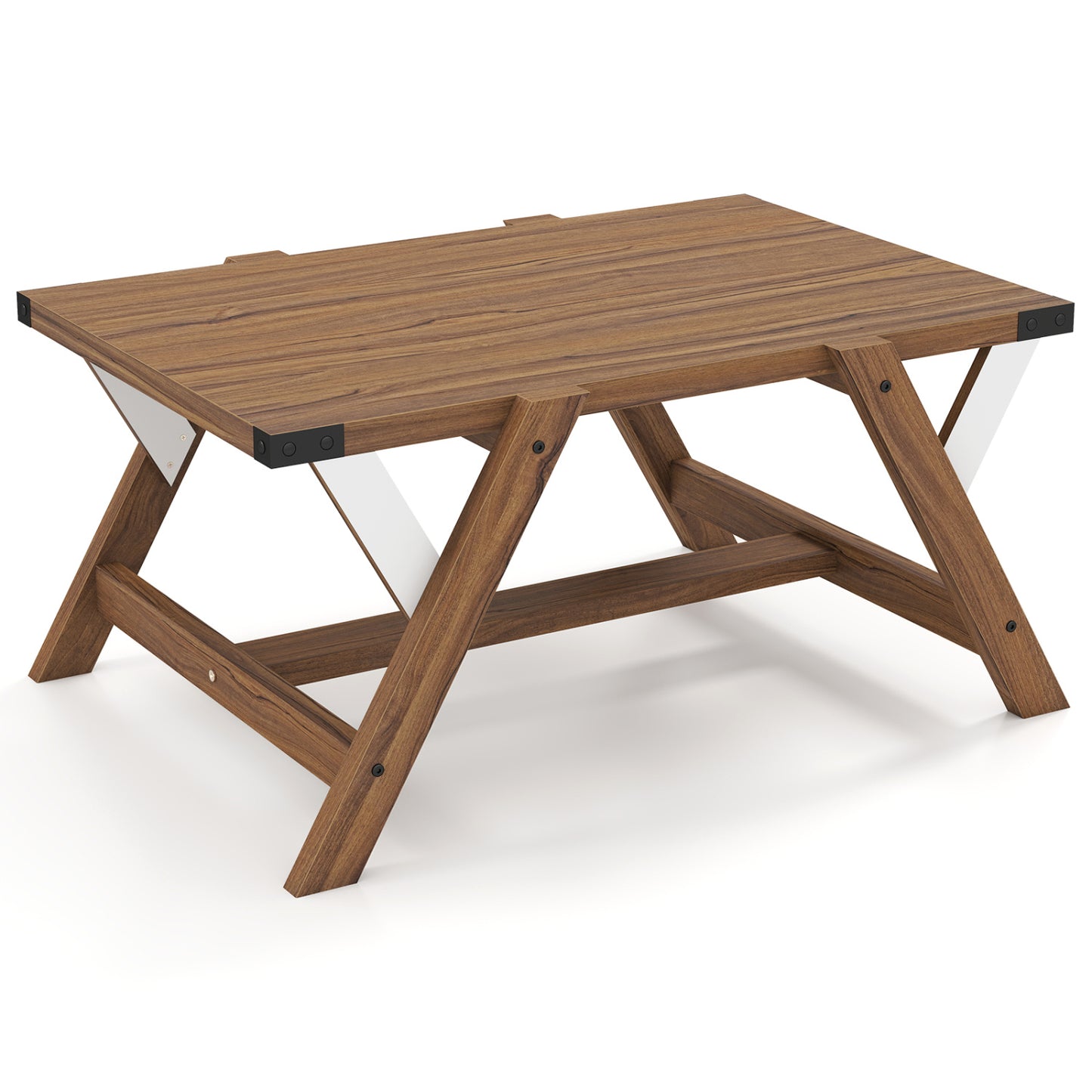 Farmhouse Center Table With Decorative Nailhead Accents, Walnut Coffee Tables Walnut at Gallery Canada