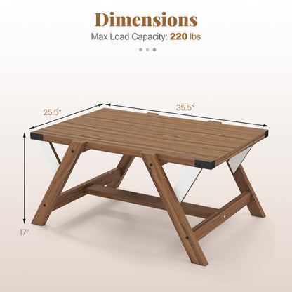 Farmhouse Center Table With Decorative Nailhead Accents, Walnut Coffee Tables at Gallery Canada