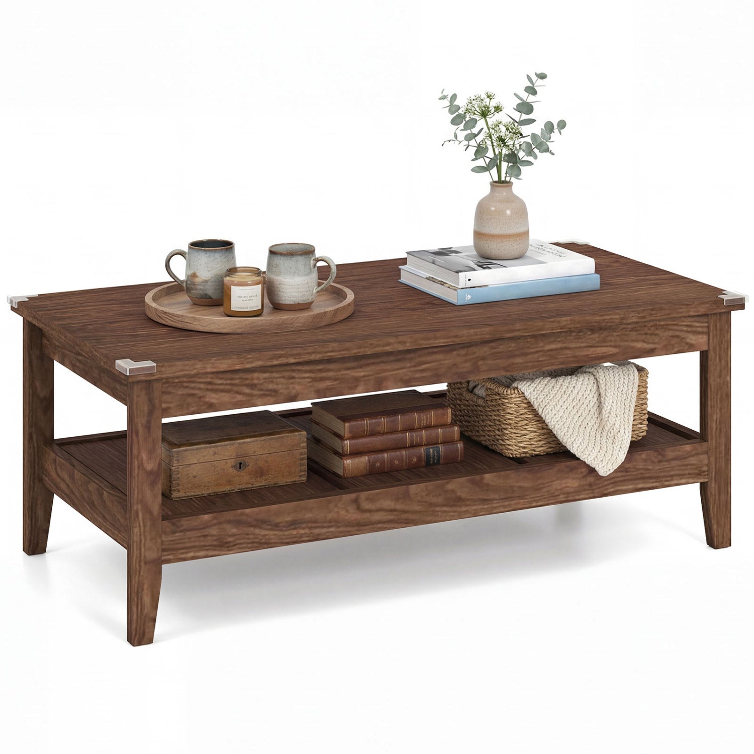 Farmhouse Coffee Table, Rustic Cocktail Center Table, Walnut Coffee Tables at Gallery Canada