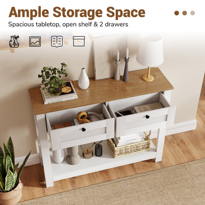 Farmhouse Console Table with 2 Drawers 42 inch Long Narrow Entryway Table Console Tables at Gallery Canada