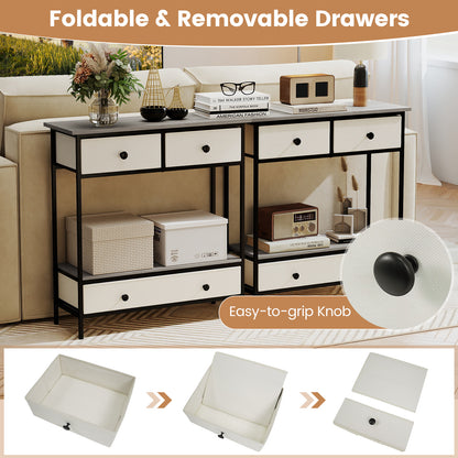 Farmhouse Console Table with Open Storage Shelf for Hallway, Gray