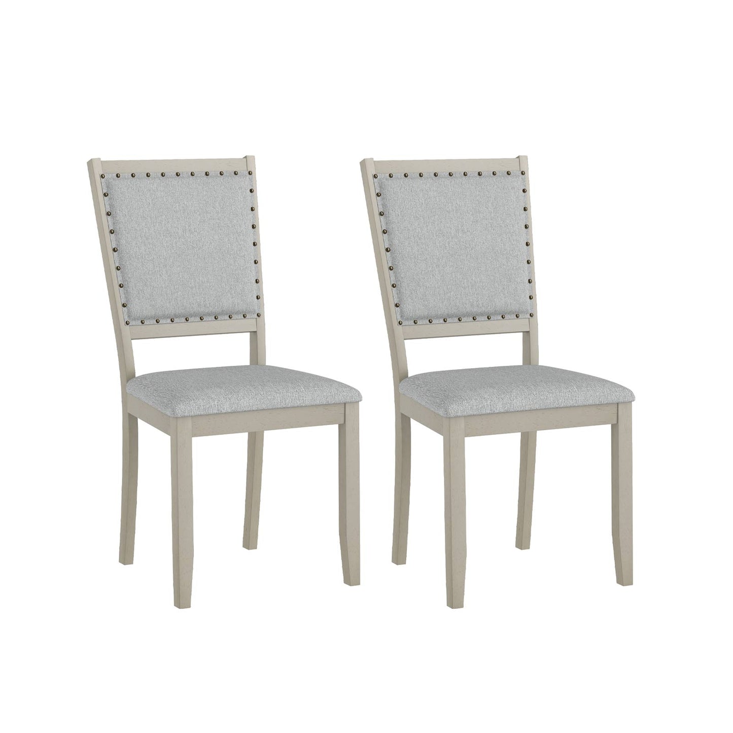 Farmhouse Dining Chair Set of 2 Fabric Upholstered Kitchen Chairs-Grey, Gray Dining Chairs Gray at Gallery Canada