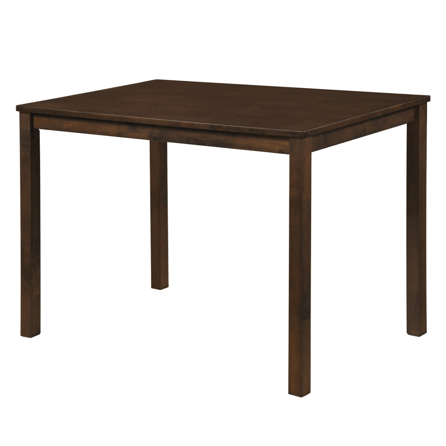 Farmhouse Kitchen Table for 4, Solid Rubber Wood, Brown